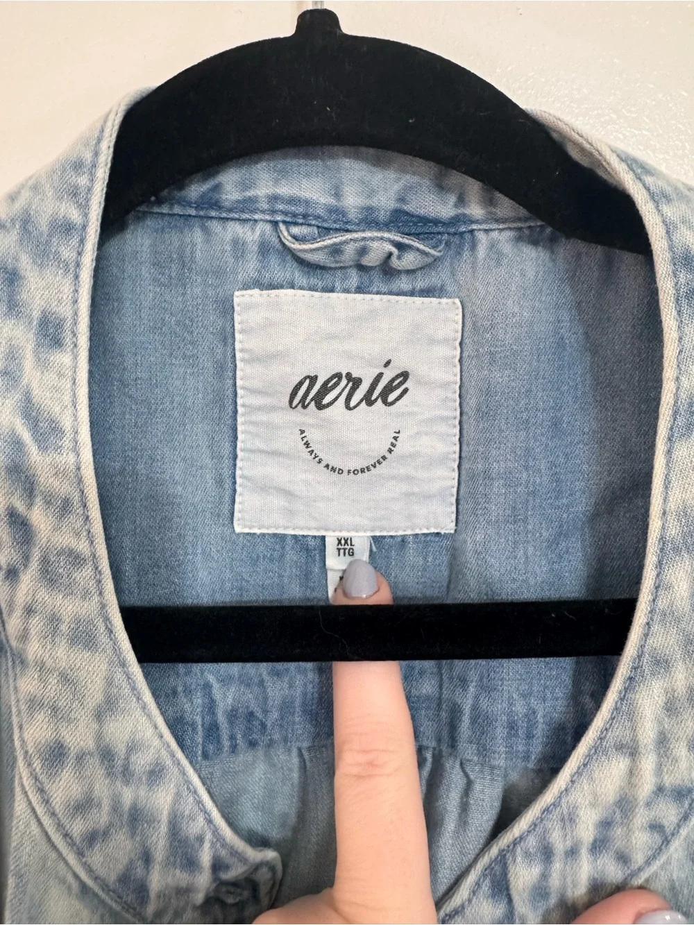 Aerie oversized chambray/button-up shirt